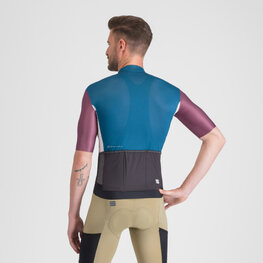 SPORTFUL Kurzarm Fahrradtrikot - SUPERGIARA LOGO - Blau/bordeaux