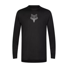FOX Langarm Fahrradtrikot für den Sommer - RANGER LS HEAD - Schwarz