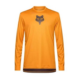 FOX Langarm Fahrradtrikot für den Sommer - RANGER LS HEAD - Braun