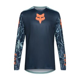 FOX Langarm Fahrradtrikot für den Sommer - RANGER IMAGE PRINT LS - Blau/Hellblau