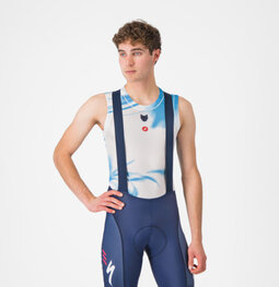 CASTELLI Fahrrad-Muskelshirt - PRO MESH QUICK STEP 2025 - Weiß/Blau