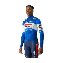 CASTELLI Langarm Fahrradtrikot für den Winter - SOUDAL QUICK-STEP 2024 THERMAL - Blau/Weiß/Rot