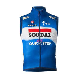 CASTELLI Fahrradweste - SOUDAL QUICK-STEP 2024 PRO LIGHT WIND - Blau/Weiß/Rot