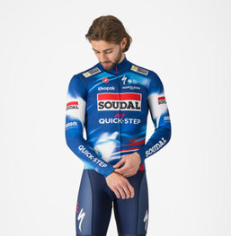CASTELLI Langarm Fahrradtrikot für den Winter - PRO THERMAL QUICK STEP 2025 - Blau/Rot