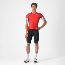 CASTELLI Kurzarm Fahrradtrikot - ENTRATA 6 - Rot/Grau