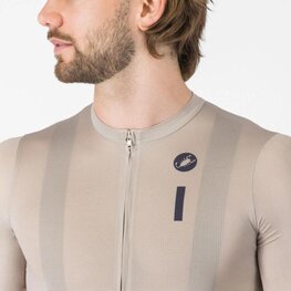 CASTELLI Kurzarm Fahrradtrikot - DRITTONE LOGO - Beige