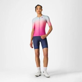 CASTELLI Kurzarm Fahrradtrikot - UPF W - Hellblau/Rosa