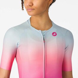 CASTELLI Kurzarm Fahrradtrikot - UPF W - Hellblau/Rosa