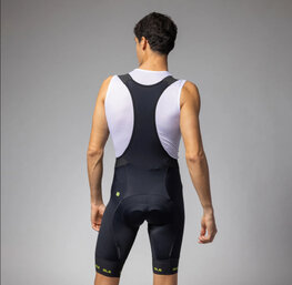 ALÉ Kurze Fahrradhose mit Trägern - STRADA 2.0 PR-E - Schwarz/Gelb