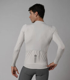 ALÉ Langarm Fahrradtrikot für den Sommer - COLOR BLOCK PRAGMA - Beige