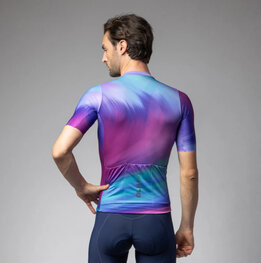 ALÉ Kurzarm Fahrradtrikot - AURORA PR-E - Rosa/Blau/Türkis