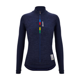 SANTINI Langarm Fahrradtrikot für den Winter - UCI OFFICIAL W - Blau