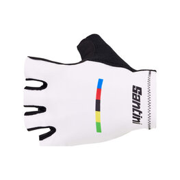 SANTINI Fingerlose Fahrradhandschuhe - UCI WORLD CHAMPION - Weiß
