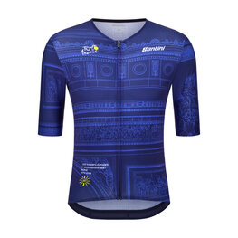 SANTINI Kurzarm Fahrradtrikot - TDF ARRIVÉE ARC DE TRIOMPHE - Blau