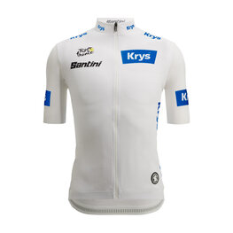 SANTINI Kurzarm Fahrradtrikot - TOUR DE FRANCE - WHITE JERSEY - Weiß