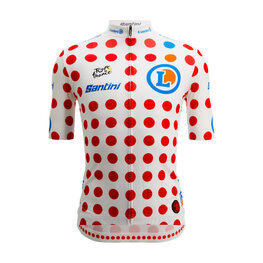 SANTINI Kurzarm Fahrradtrikot - TOUR DE FRANCE - POLKA DOT JERSEY - mehrfarbig