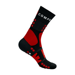 COMPRESSPORT Klassische Fahrradsocken - HIKING - Rot/Schwarz