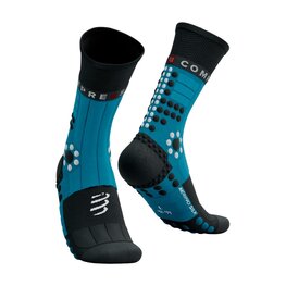 COMPRESSPORT Klassische Fahrradsocken - PRO RACING WINTER TRAIL - Hellblau/Blau