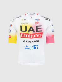 PISSEI Kurzarm Fahrradtrikot - UAE TEAM EMIRATES REPLICA - GIRO + TOUR 24 - Weiß/Rosa/Gelb