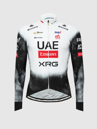 PISSEI Langarm Fahrradtrikot für den Winter - UAE TEAM EMIRATES - XRG 2025 REPLICA - Weiß/Schwarz
