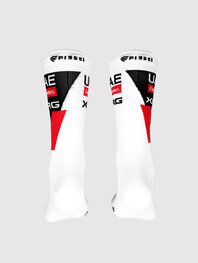 PISSEI Klassische Fahrradsocken - UAE TEAM EMIRATES - XRG 2026  - Weiß/Schwarz/Rot