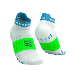 COMPRESSPORT Knöchelhohe Fahrradsocken - PRO RACING SOCKS V4.0 RUN - Weiß/Grün