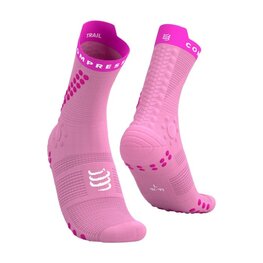 COMPRESSPORT Klassische Fahrradsocken - PRO RACING SOCKS V4.0 TRAIL - Rosa