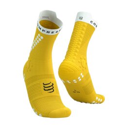 COMPRESSPORT Klassische Fahrradsocken - PRO RACING SOCKS V4.0 TRAIL - Gelb