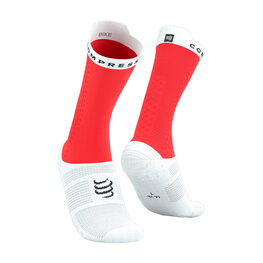 COMPRESSPORT Klassische Fahrradsocken - PRO RACING SOCKS V4.0 BIKE - Rot/Weiß