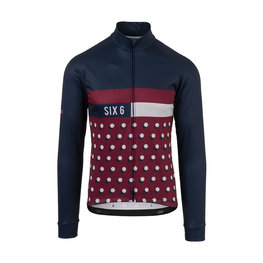 AGU Langarm Fahrradtrikot für den Winter - SIX6 DOT WINTER - Blau/bordeaux