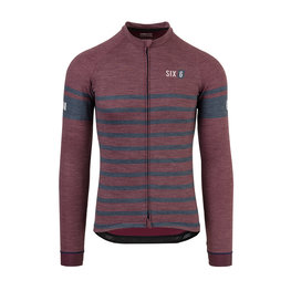 AGU Langarm Fahrradtrikot für den Winter - SIX6 MERINO WINTER - Blau/bordeaux