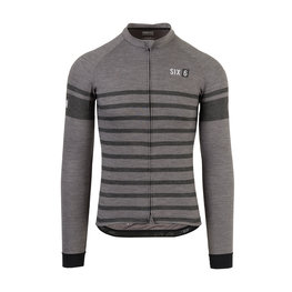 AGU Langarm Fahrradtrikot für den Winter - SIX6 MERINO WINTER - Grau/Schwarz