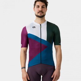 ALÉ Kurzarm Fahrradtrikot - NEXT - Grün/bordeaux/Weiß/Blau