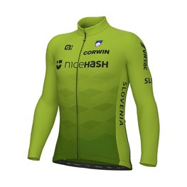 ALÉ Langarm Fahrradtrikot für den Winter - SLOVENIA NATIONAL 23 - Grün