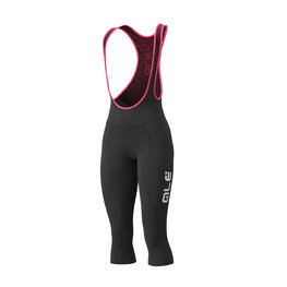 ALÉ 3/4 lange Fahrradhose mit Träger  - WINTER LADY - Schwarz