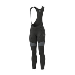 ALÉ Lange Fahrradhose mit Trägern - BULLET WINTER LADY - Schwarz/Grau