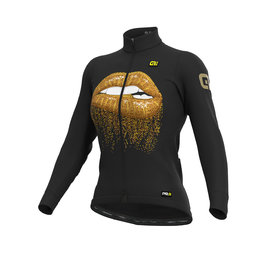 ALÉ Langarm Fahrradtrikot für den Winter - LIPS LADY WINTER - Gold/Schwarz