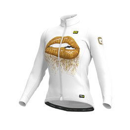 ALÉ Langarm Fahrradtrikot für den Winter - LIPS LADY WINTER - Gold/Weiß