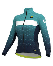 ALÉ Langarm Fahrradtrikot für den Winter - PR-R STARS LADY WNT - Hellblau/Blau