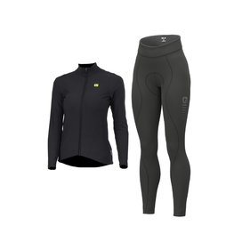 ALÉ Radtrikot und Hose für den Winter - WARM RACE+ESSENTIAL - Schwarz