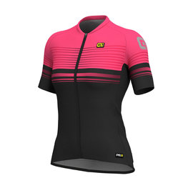 ALÉ Kurzarm Fahrradtrikot - SLIDE LADY  - Schwarz/Rosa