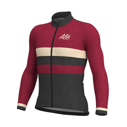 ALÉ Langarm Fahrradtrikot für den Sommer - VINTAGE SMR MERINO - Schwarz/Lila