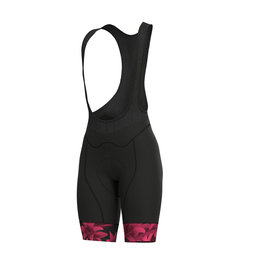 ALÉ Kurze Fahrradhose mit Trägern - SARTANA LADY  - Schwarz/Rosa