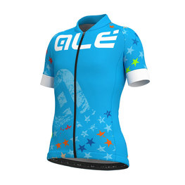 ALÉ Kurzarm Fahrradtrikot - STEELE KIDS  - Weiß/Blau