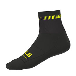 ALÉ Klassische Fahrradsocken - LOGO Q-SKIN  - Schwarz/Gelb