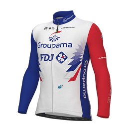 ALÉ Langarm Fahrradtrikot für den Winter - GROUPAMA FDJ 2022 - Blau/Rot/Weiß