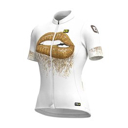 ALÉ Kurzarm Fahrradtrikot - LIPS LADY - Weiß/Gold