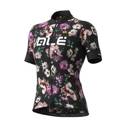 ALÉ Kurzarm Fahrradtrikot - FIORI LADY - Schwarz
