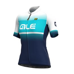 ALÉ Kurzarm Fahrradtrikot - BLEND LADY - Weiß/Türkis/Blau