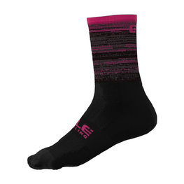 ALÉ Klassische Fahrradsocken - SCANNER - Rosa/Schwarz